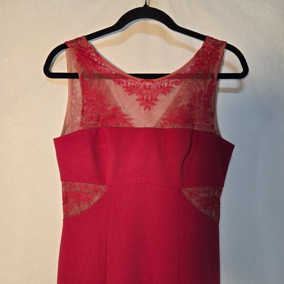 BCBG MAXAZRIA Quite Luxury Fuchsia ENIDA Ruffled Crepe Dress Size 6 LIKE NEW! - Picture 5 of 17